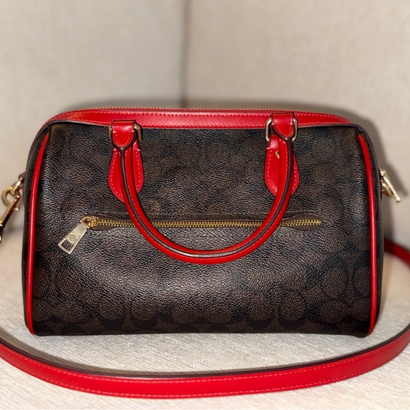 Coach Red and Brown Satchel Bag - Picture 2 of 7